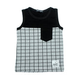 BLACK AND GREY CHECKERED SANDOS FOR BOYS