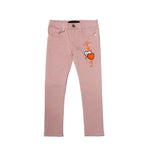 NEW BABY PINK HEART EMBROIDED PANTS FOR GIRLS