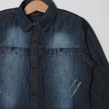 NEW SHADED BLUE DENIM DAMAGE T-SHIRT FOR GIRLS
