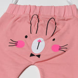 NEW PINK RABBIT FACE PRINTED WITH POCKETS TROUSER
