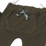 NEW ARMY GREEN BEAR FACE PRINTED WITH POCKETS TROUSER