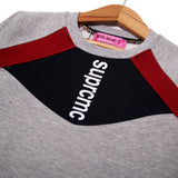 NEW GREY WITH MAROON SUPREME PRINTED SWEATSHIRT