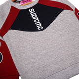 NEW GREY WITH MAROON SUPREME PRINTED SWEATSHIRT