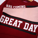 NEW MAROON AND PEACH GREAT DAY PRINTED SWEATSHIRT