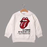 NEW WHITE LIPS AND TONGUE PRINTED SWEATSHIRT