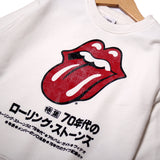 NEW WHITE LIPS AND TONGUE PRINTED SWEATSHIRT