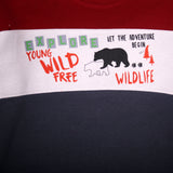 NEW MAROON GREY YOUNG WILD FREE PRINTED SWEATSHIRT