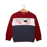 NEW MAROON GREY YOUNG WILD FREE PRINTED SWEATSHIRT