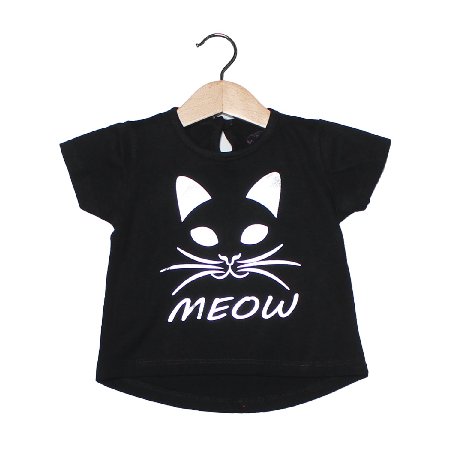 BLACK MEOW CAT PRINTED T-SHIRT TOP
