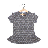 GREY WITH GOLDEN DOTS PRINTED T-SHIRT TOP