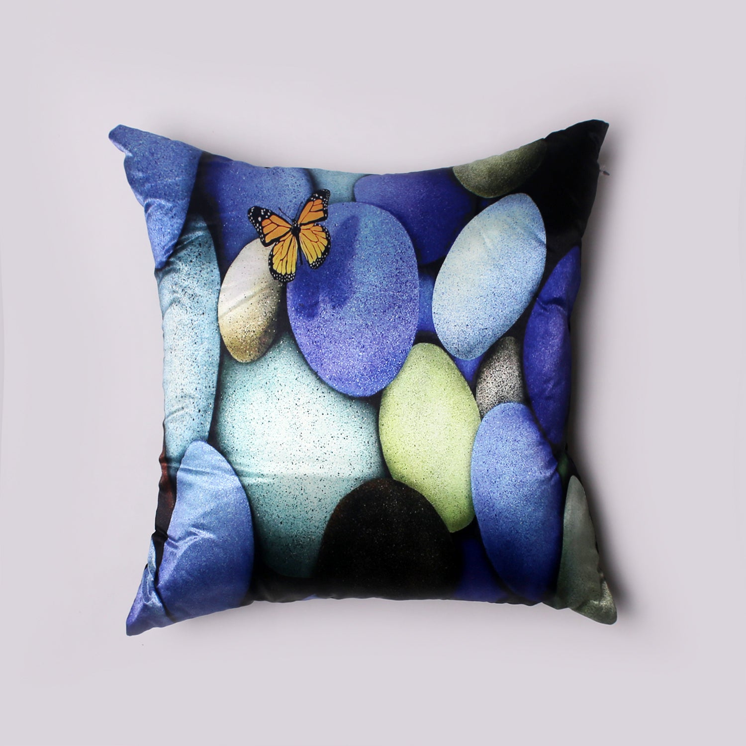 NEW STONES WITH BUTTERFLY 3D DIGITAL PRINTED CUSHION PILLOW