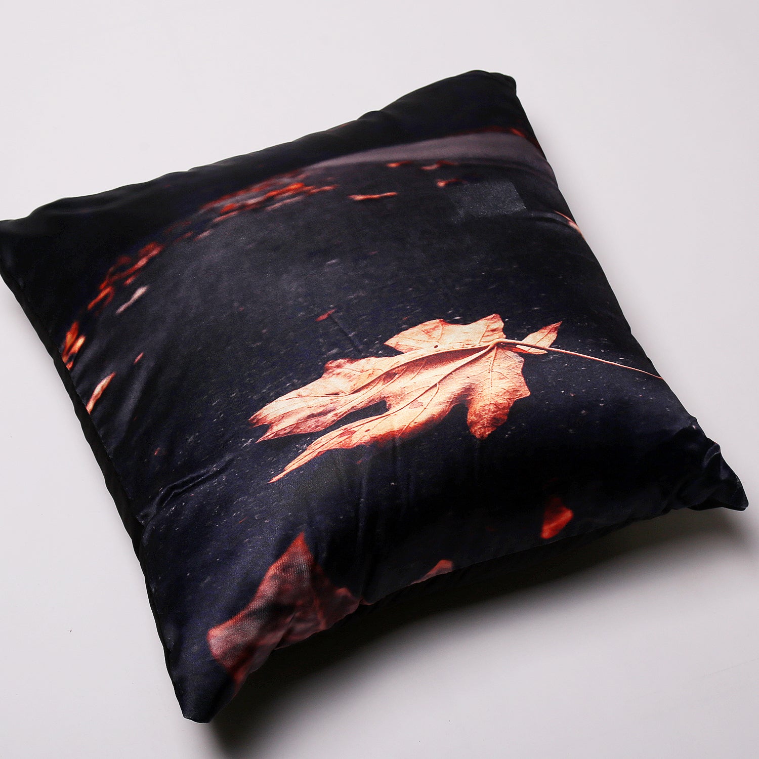 NEW BLACK WITH LEAF 3D DIGITAL PRINTED CUSHION PILLOW