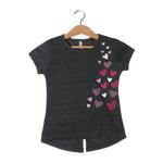 Load image into Gallery viewer, GREY HEARTS PRINTED T-SHIRT FOR GIRLS
