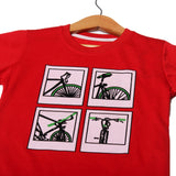 RED BICYCLE PRINTED T-SHIRT FOR BOYS