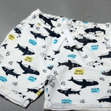 WHITE SHARK SEA YOU SOON PRINTED SHORT