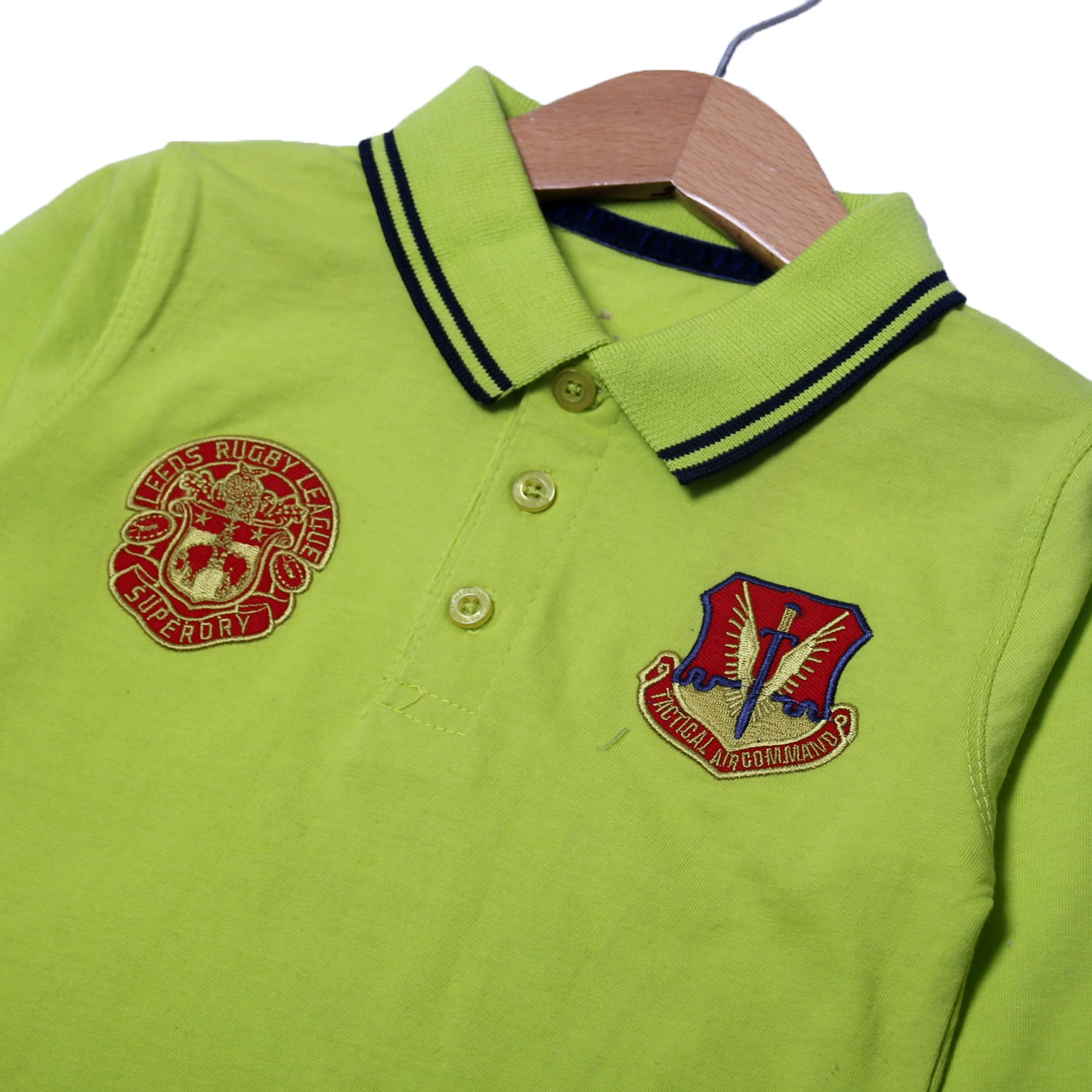 NEW GREEN POLO RUGBY LEAGUE PRINTED FULL SLEEVES T-SHIRT