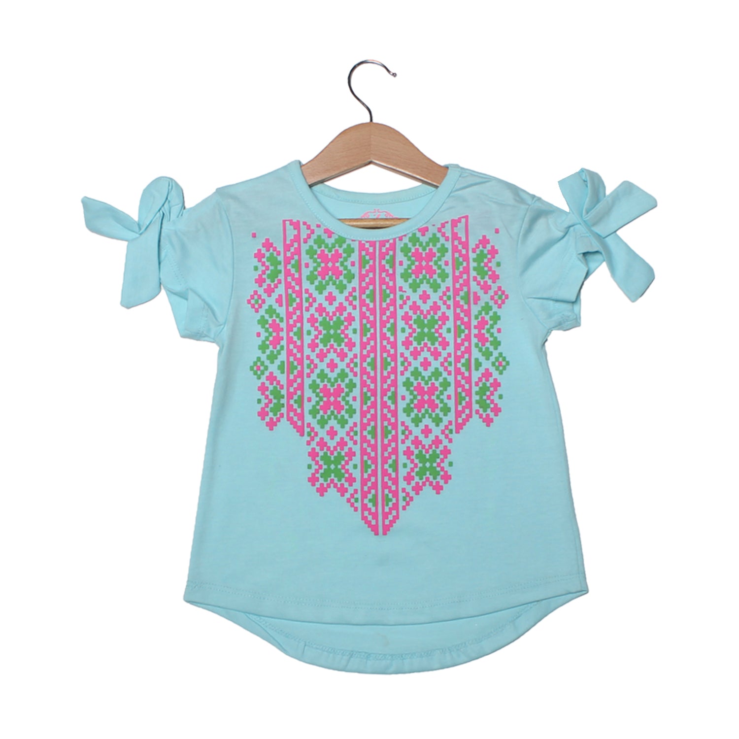 NEW SKY BLUE DESIGN PRINTED T-SHIRT TOP FOR GIRLS