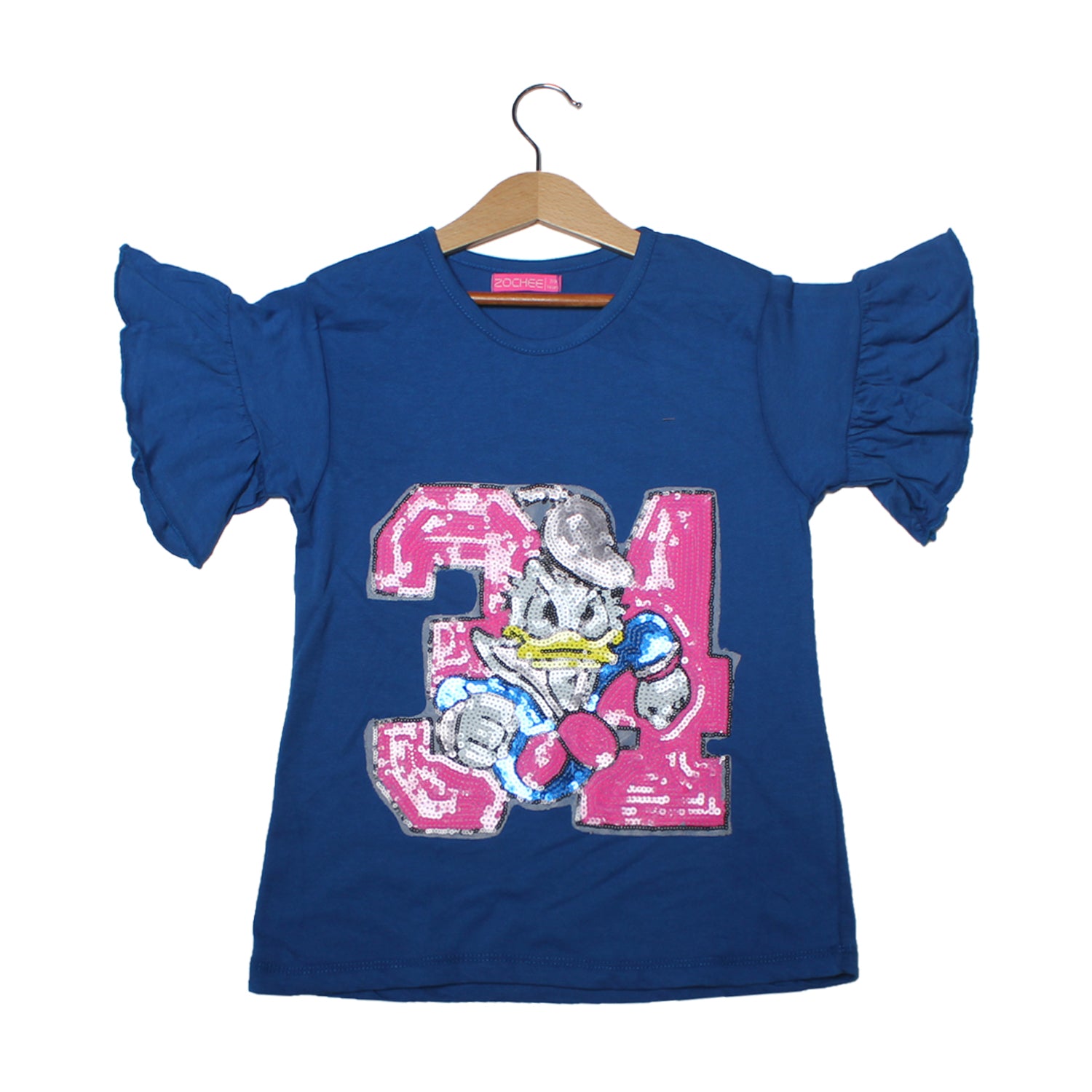 NEW ROYAL BLUE DUCK PRINTED T-SHIRT TOP FOR GIRLS