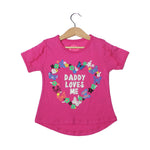 Load image into Gallery viewer, NEW PINK DADDY LOVES ME PRINTED T-SHIRT TOP FOR GIRLS
