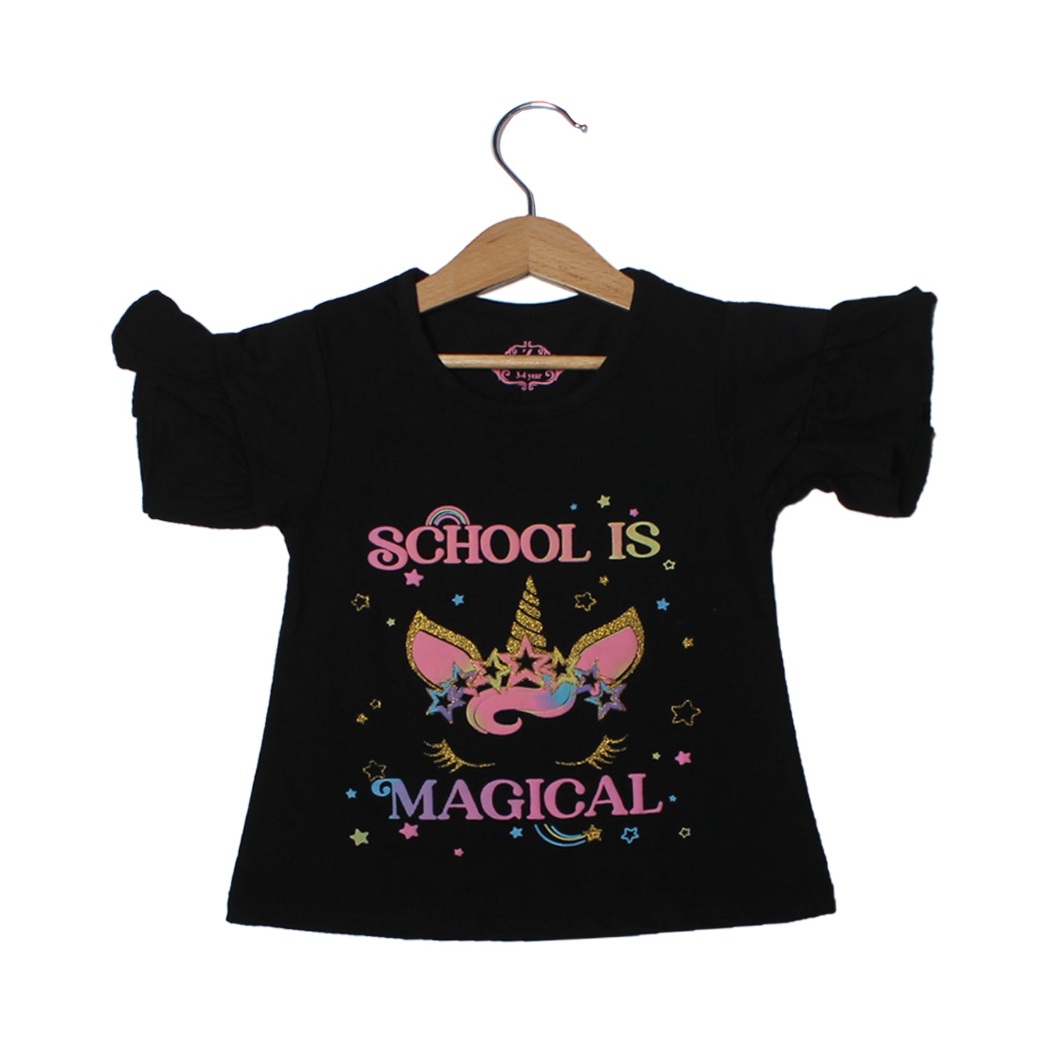 NEW BLACK SCHOOL IS MAGICAL PRINTED T-SHIRT TOP FOR GIRLS