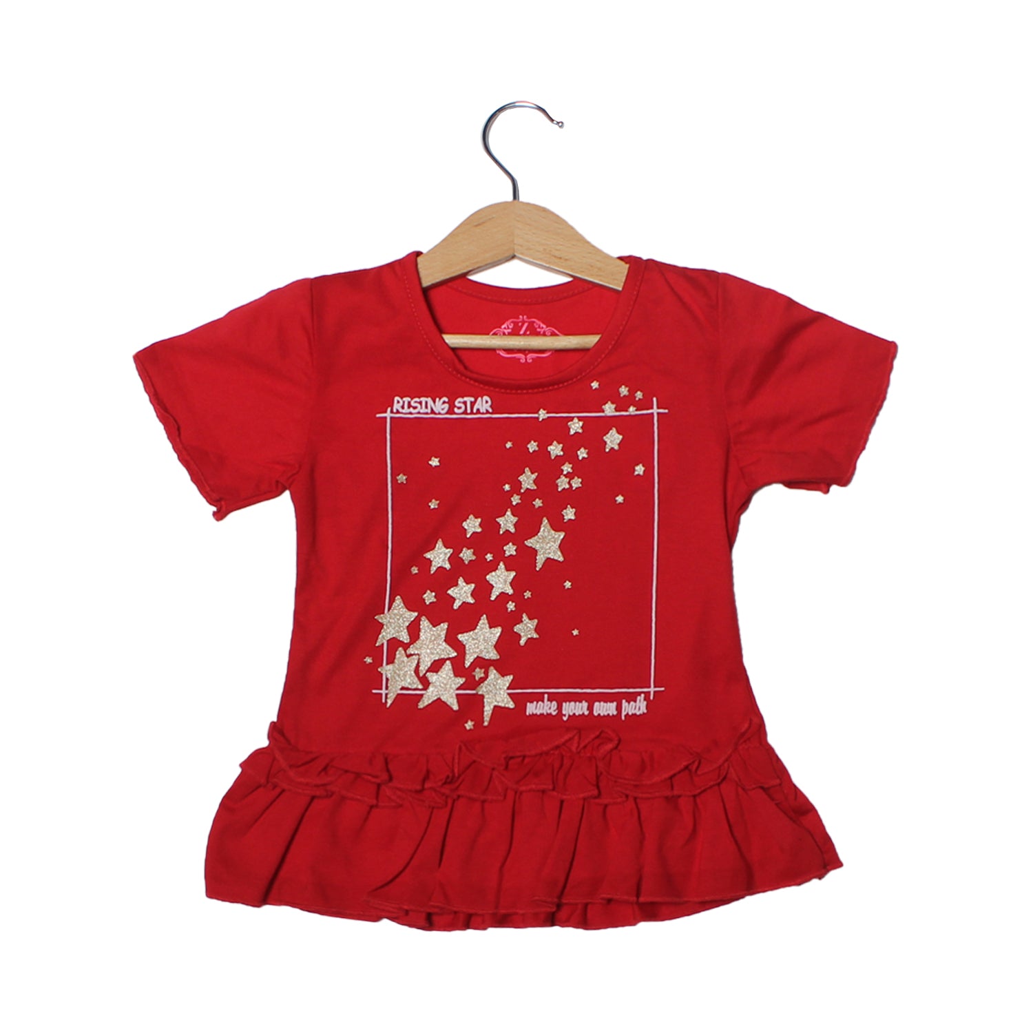 NEW RED RISING STARS PRINTED T-SHIRT TOP FOR GIRLS Secondary image