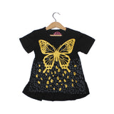 NEW BLACK BUTTERFLY PRINTED T-SHIRT TOP FOR GIRLS
