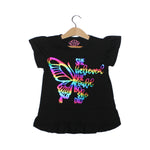 Load image into Gallery viewer, NEW BLACK BUTTERFLY PRINTED T-SHIRT TOP FOR GIRLS
