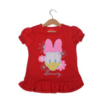 Load image into Gallery viewer, NEW RED DAISY DUCK PRINTED T-SHIRT TOP FOR GIRLS
