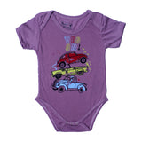 NEW MULTI COLOR VROOM CARS PRINTED ROMPERS