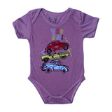 NEW MULTI COLOR VROOM CARS PRINTED ROMPERS