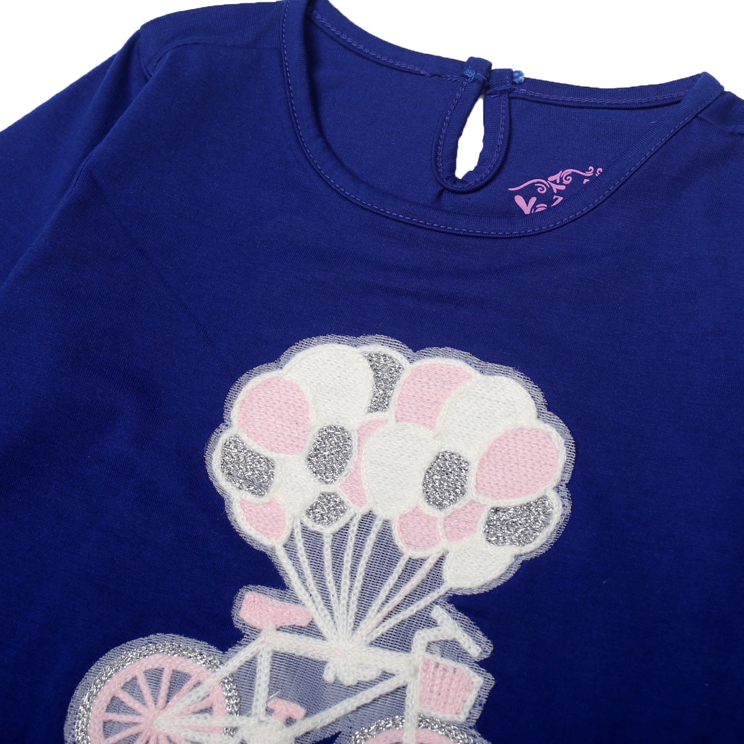 NEW NAVY BLUE CYCLE PRINTED T-SHIRT FOR GIRLS
