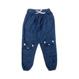 NEW DENIM DARK BLUE CAT KNEE EMBROIDED PAJAMA FOR GIRLS