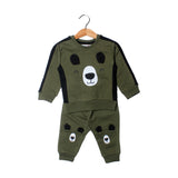 NEW GREEN & BLACK BEAR FACE PRINTED BABA SUIT