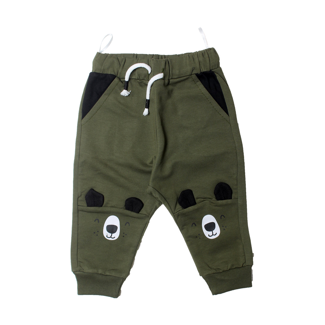 NEW GREEN & BLACK BEAR FACE PRINTED BABA SUIT