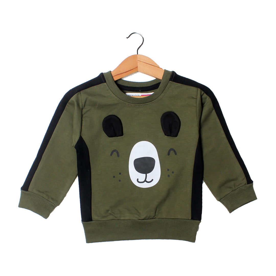 NEW GREEN & BLACK BEAR FACE PRINTED BABA SUIT