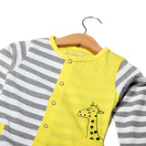 NEW YELLOW & GREY FULL BODY FULL SLEEVES ROMPERS