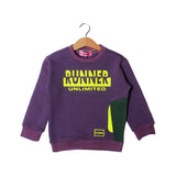 NEW DARK PURPLE RUNNER UNLIMITED PRINTED SWEATSHIRT