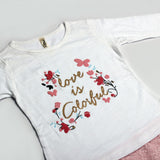 WHITE LOVE IS COLORFUL PRINTED T-SHIRT