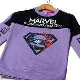 NEW PURPLE MARVEL SUPERMAN PRINTED SWEATSHIRT