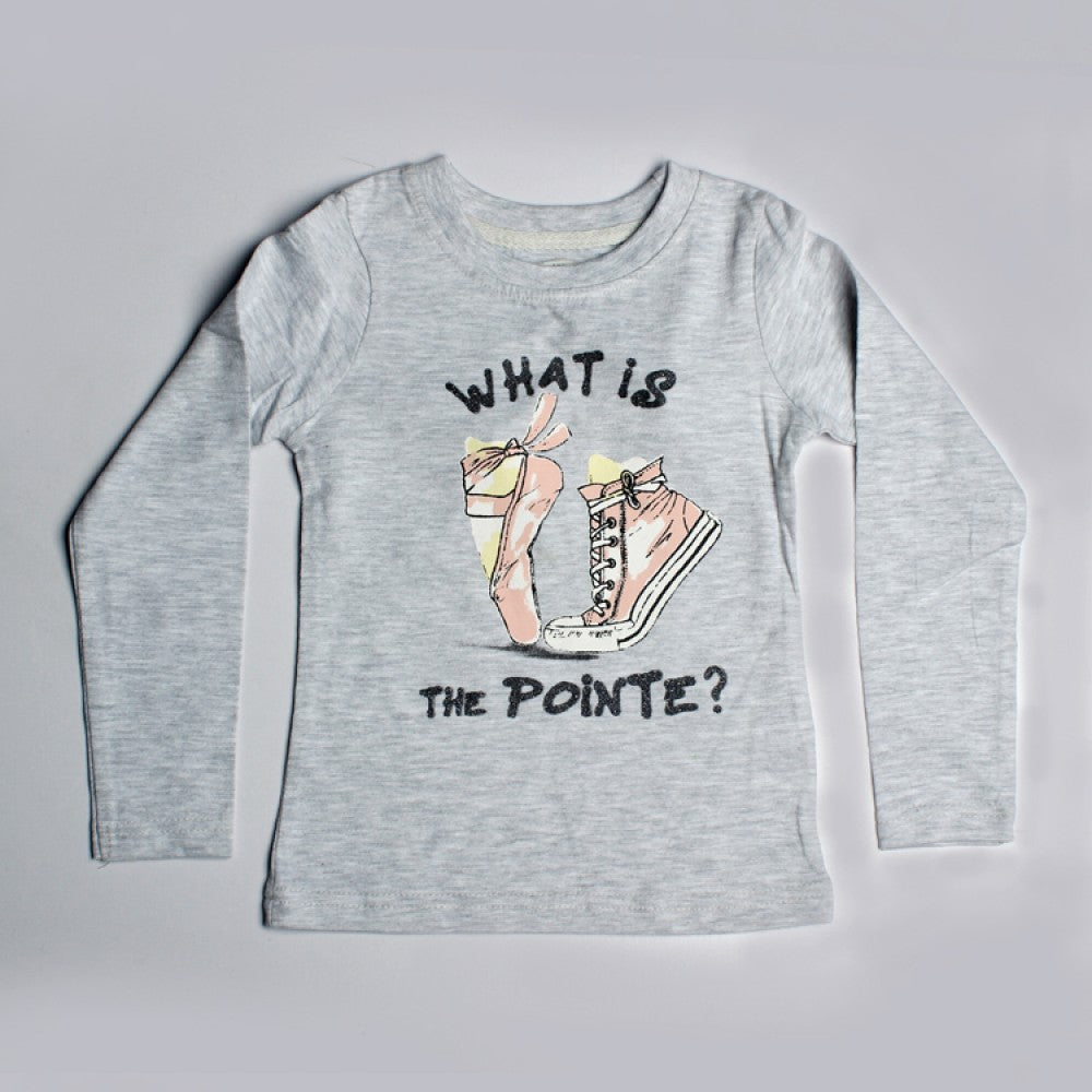 LIGHT GREY WHAT IS THE POINTE PRINTED T-SHIRT Main image