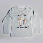 LIGHT GREY WHAT IS THE POINTE PRINTED T-SHIRT