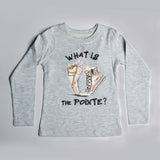 LIGHT GREY WHAT IS THE POINTE PRINTED T-SHIRT