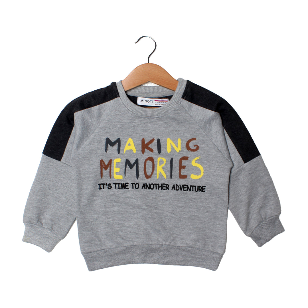 NEW GREY WITH CHARCOAL MAKING MEMORIES SWEATSHIRT