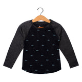 NEW BLACK CROCODILE PRINTED FULL SLEEVE T-SHIRT