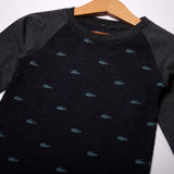 NEW BLACK CROCODILE PRINTED FULL SLEEVE T-SHIRT