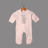 NEW PINK LOVE & GROW LION FULL BODY FULL SLEEVES ROMPERS