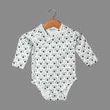 NEW WHITE BEAR FACE PRINTED FULL SLEEVES ROMPERS