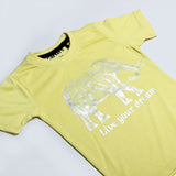 NEW YELLOW LIVE YOUR DREAM PRINTED HALF SLEEVES T-SHIRT