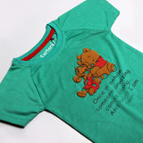 NEW BEAR GREEN ONCE IN A WHILE PRINTED HALF SLEEVES T-SHIRT