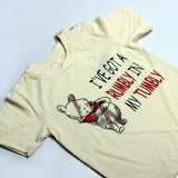 NEW CREAM I'VE GOT A RUMBLY IN A MY TUMBLY PRINTED HALF SLEEVES T-SHIRT
